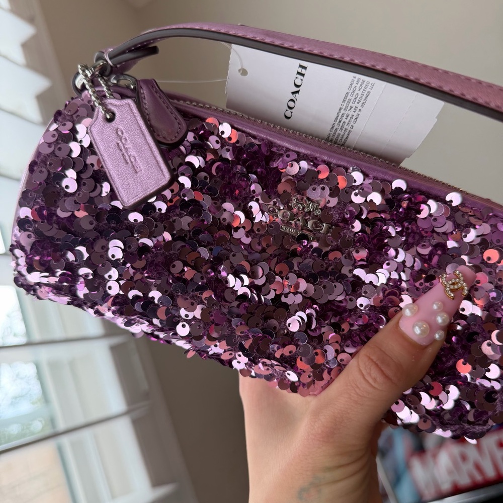Coach Sequin Lilac handbag NWT - Picture 8 of 9